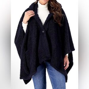 BumbleBella by Jill Martin Cotton Candy Knit Plush Hooded Wrap - NWOT - OS